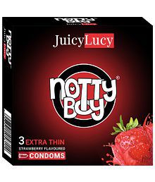NottyBoy Strawberry Flavoured Extra Thin Condom - 3 Units