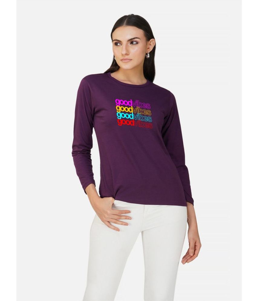     			CHOZI - Purple Cotton Regular Fit Women's T-Shirt ( Pack of 1 )