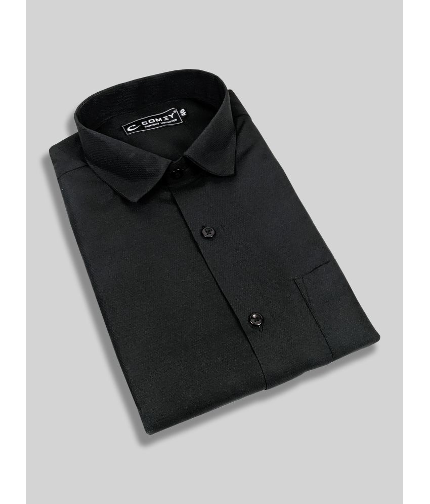     			Comey Cotton Blend Regular Fit Solids Full Sleeves Men's Casual Shirt - Black ( Pack of 1 )