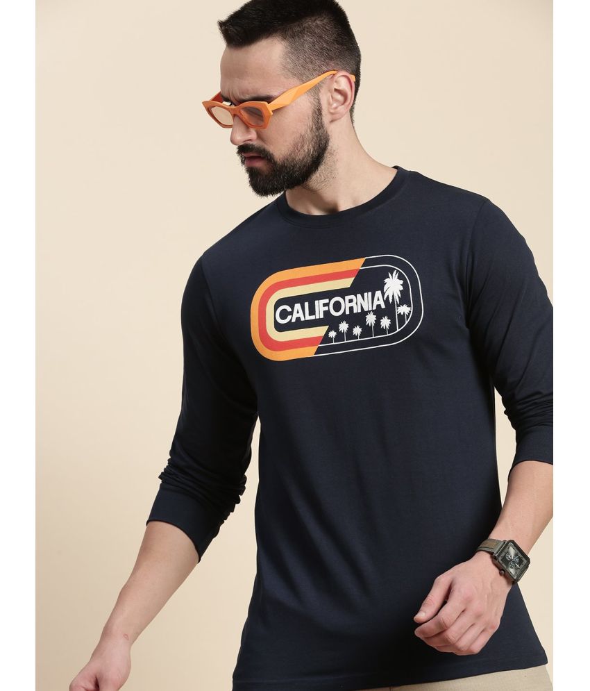     			Dillinger 100% Cotton Regular Fit Printed Full Sleeves Men's T-Shirt - Navy ( Pack of 1 )