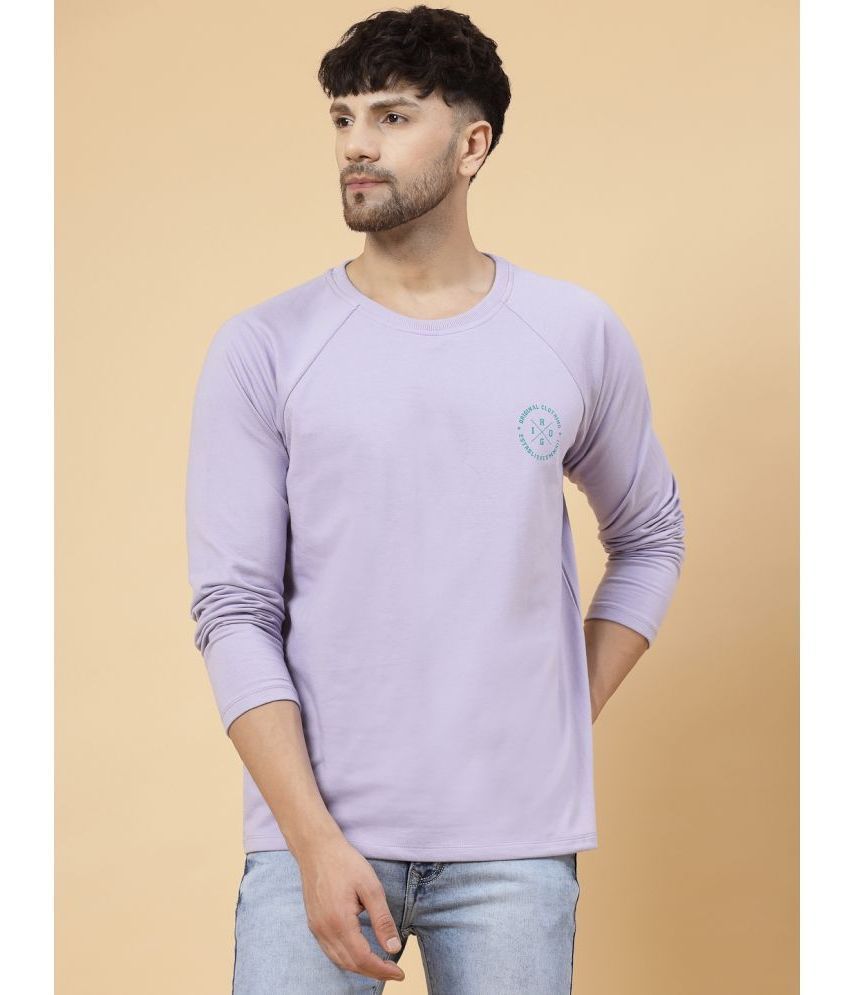     			Rigo Cotton Regular Fit Solid Full Sleeves Men's T-Shirt - Lavender ( Pack of 1 )