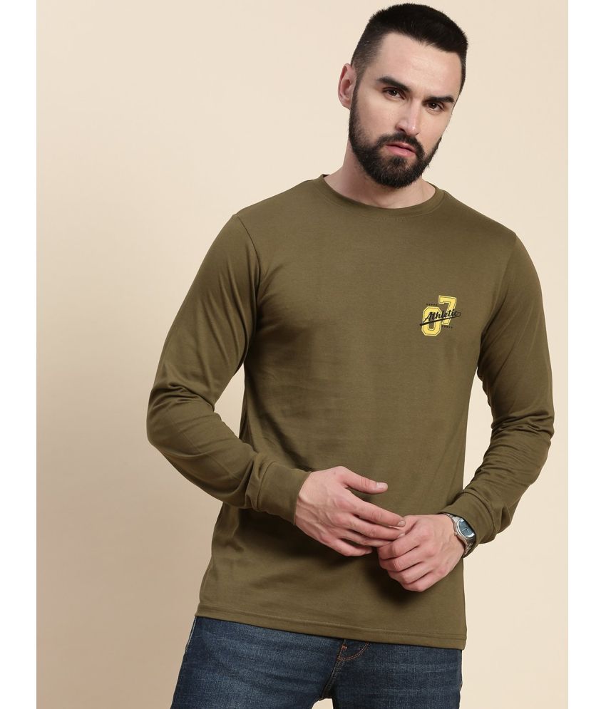     			Dillinger 100% Cotton Regular Fit Printed Full Sleeves Men's T-Shirt - Olive ( Pack of 1 )