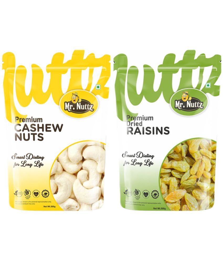     			Mr. Nuttz Premium Cashew Nut (500g) & Raisins Kishmish (500g) Dry Fruits Combo Pack 1kg