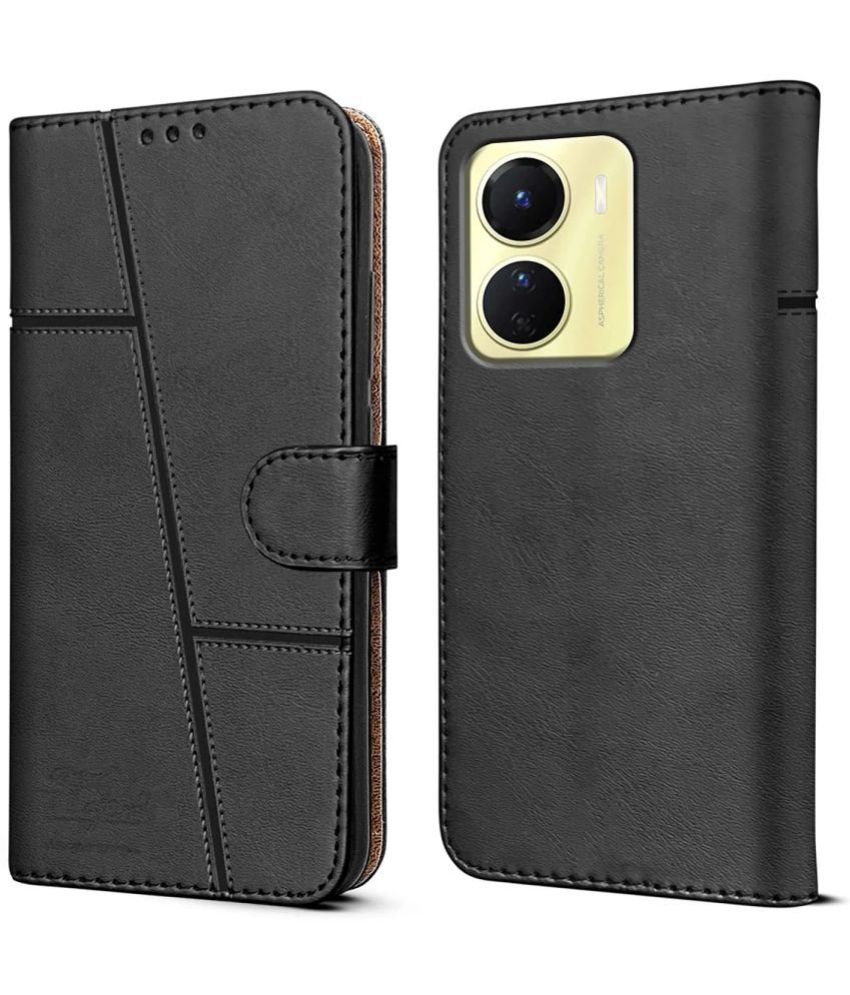     			NBOX - Black Flip Cover Artificial Leather Compatible For Vivo T2x 5G ( Pack of 1 )