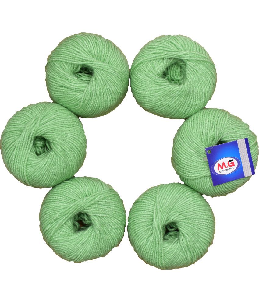     			100% Acrylic Wool Apple Green (8 PC) Baby Soft Wool Ball Hand Knitting Wool/Art Craft Soft Fingering Crochet Hook Yarn, Needle Knitting Yarn Thread Dyed