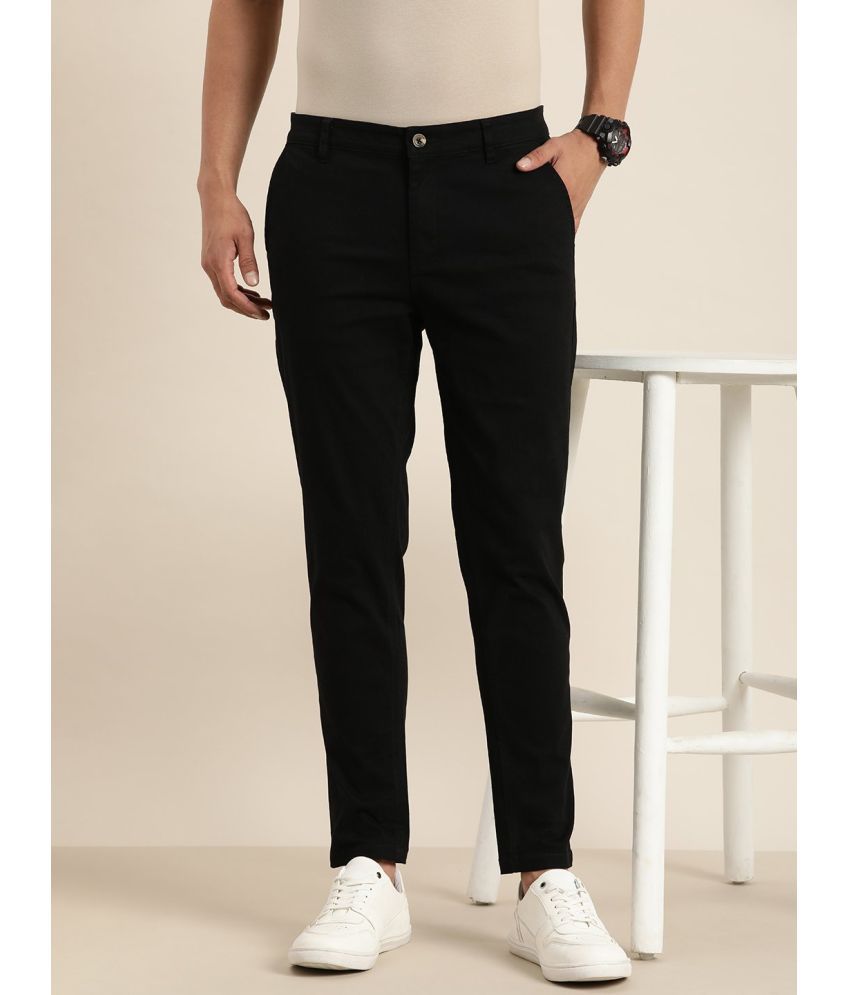     			Difference of Opinion Regular Flat Men's Chinos - Black ( Pack of 1 )