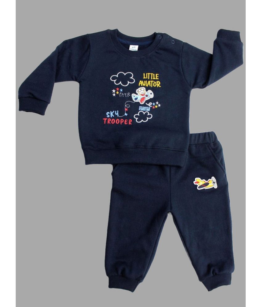     			Dollar Navy Cotton Blend Baby Boy T-Shirt & Trouser ( Pack of 1 )