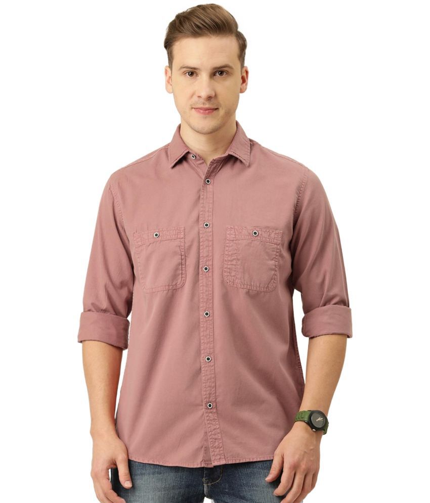     			IVOC 100% Cotton Regular Fit Solids Full Sleeves Men's Casual Shirt - Pink ( Pack of 1 )