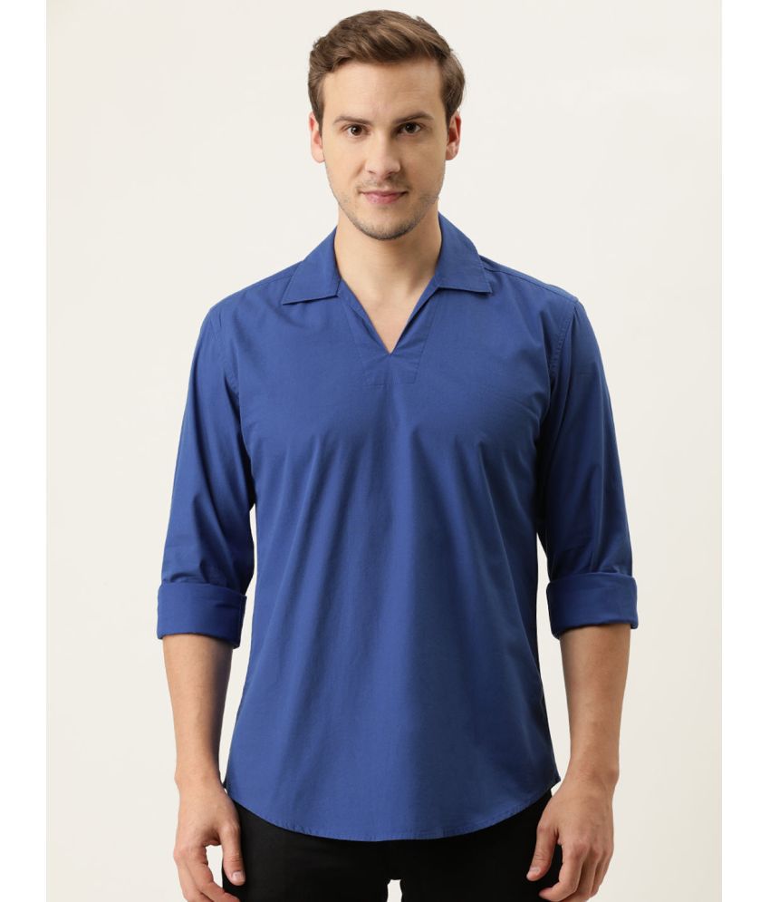     			IVOC Blue Cotton Men's Shirt Style Kurta ( Pack of 1 )