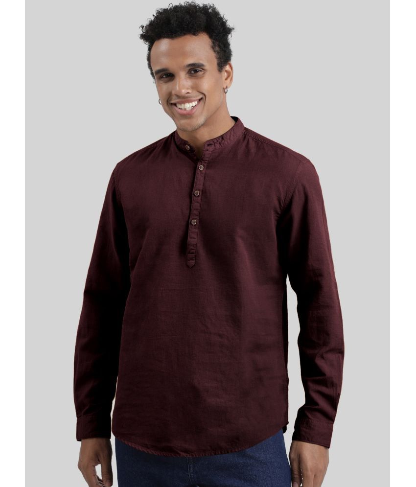     			IVOC Red Cotton Blend Men's Shirt Style Kurta ( Pack of 1 )