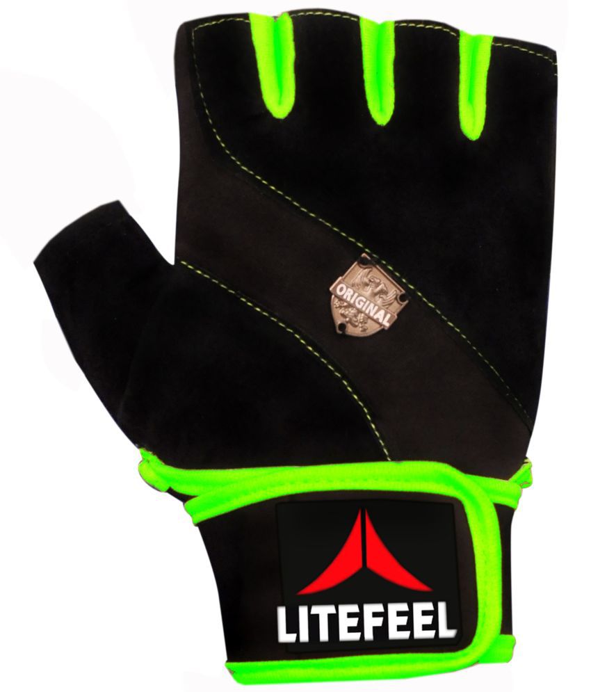     			LITE FEEL Fancy Half Finger Unisex Polyester Gym Gloves For Advanced Fitness Training and Workout With Half-Finger Length