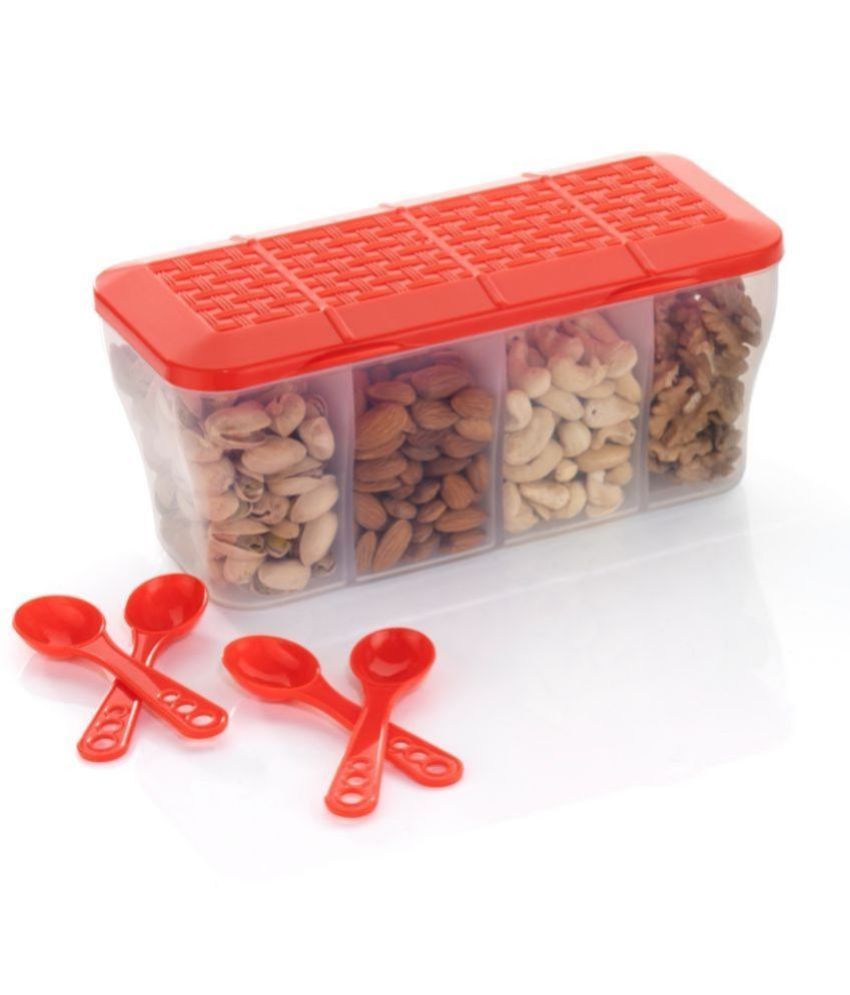     			MAGICSPOON Plastic Red Multi-Purpose Container ( Set of 1 )