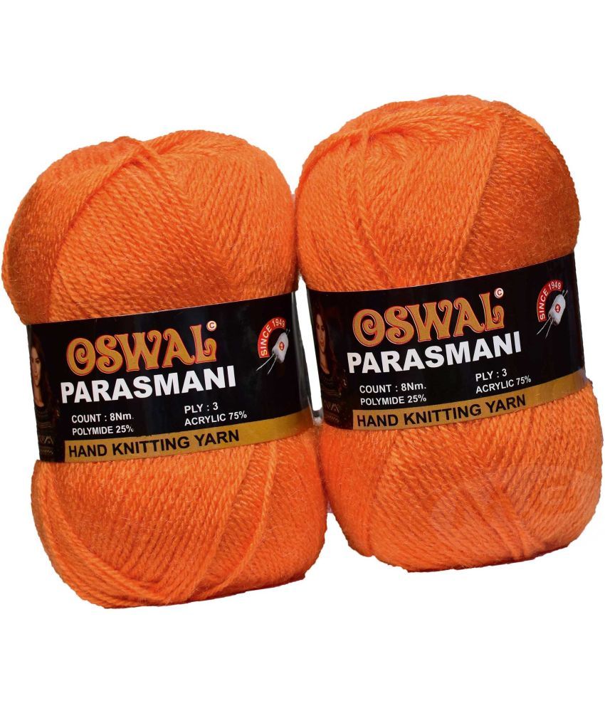     			Represents Oswal 3 Ply Knitting  Yarn Wool,  Orange 400 gm Art-EII