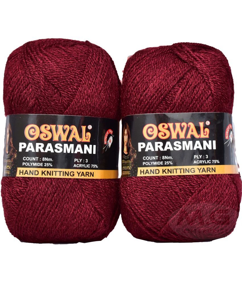     			Represents Oswal 3 Ply Knitting  Yarn Wool,  Mehroon 200 gm Art-EHI
