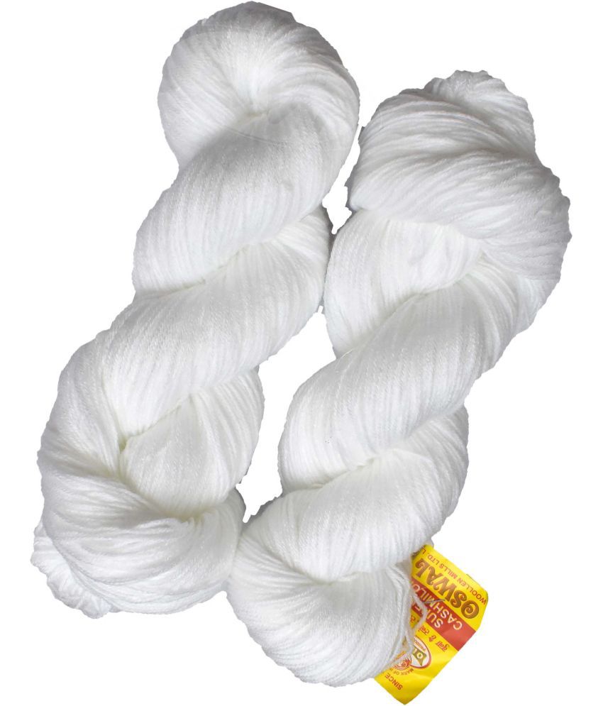     			Represents Oswal  3 Ply Knitting  Yarn Wool,  White 300 gm ART - AE