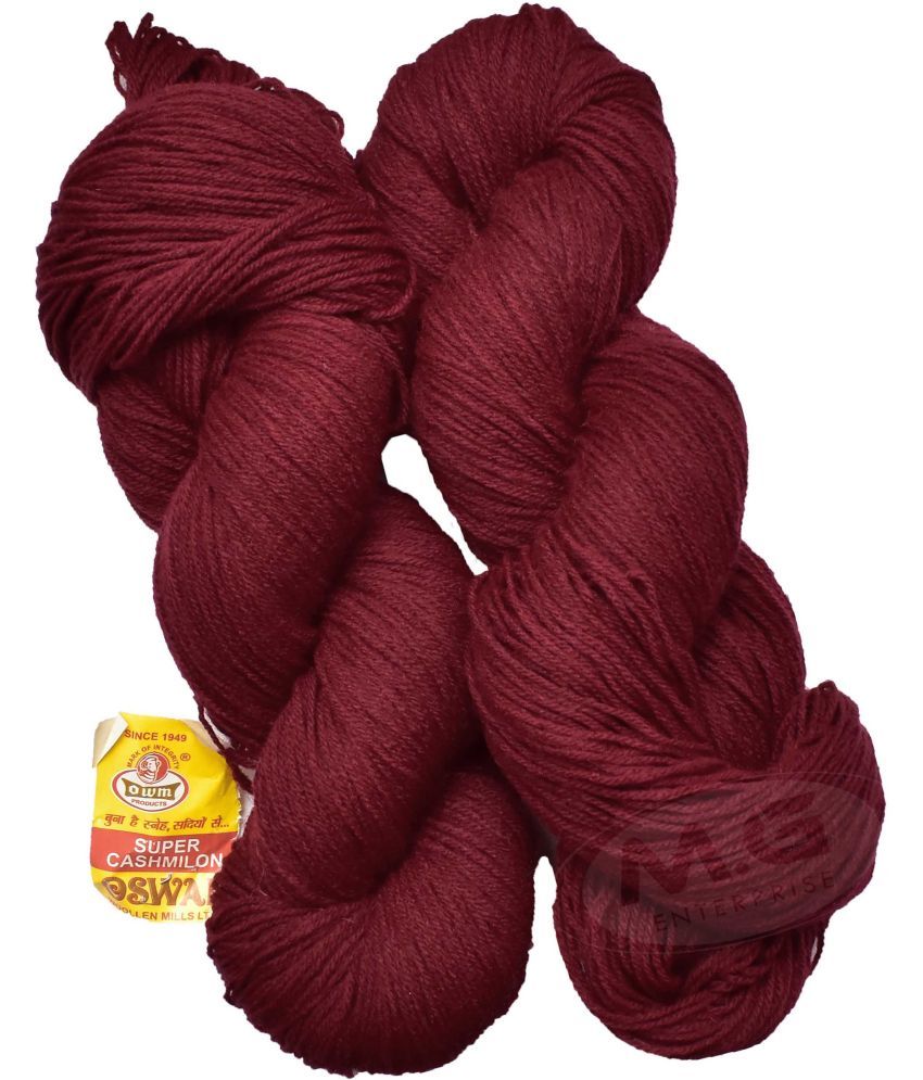     			Represents Oswal  3 Ply Knitting  Yarn Wool,  Mehroon 400 gm