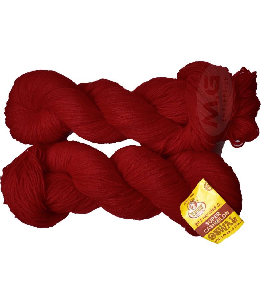     			Represents Oswal  3 Ply Knitting  Yarn Wool,  Red 500 gm