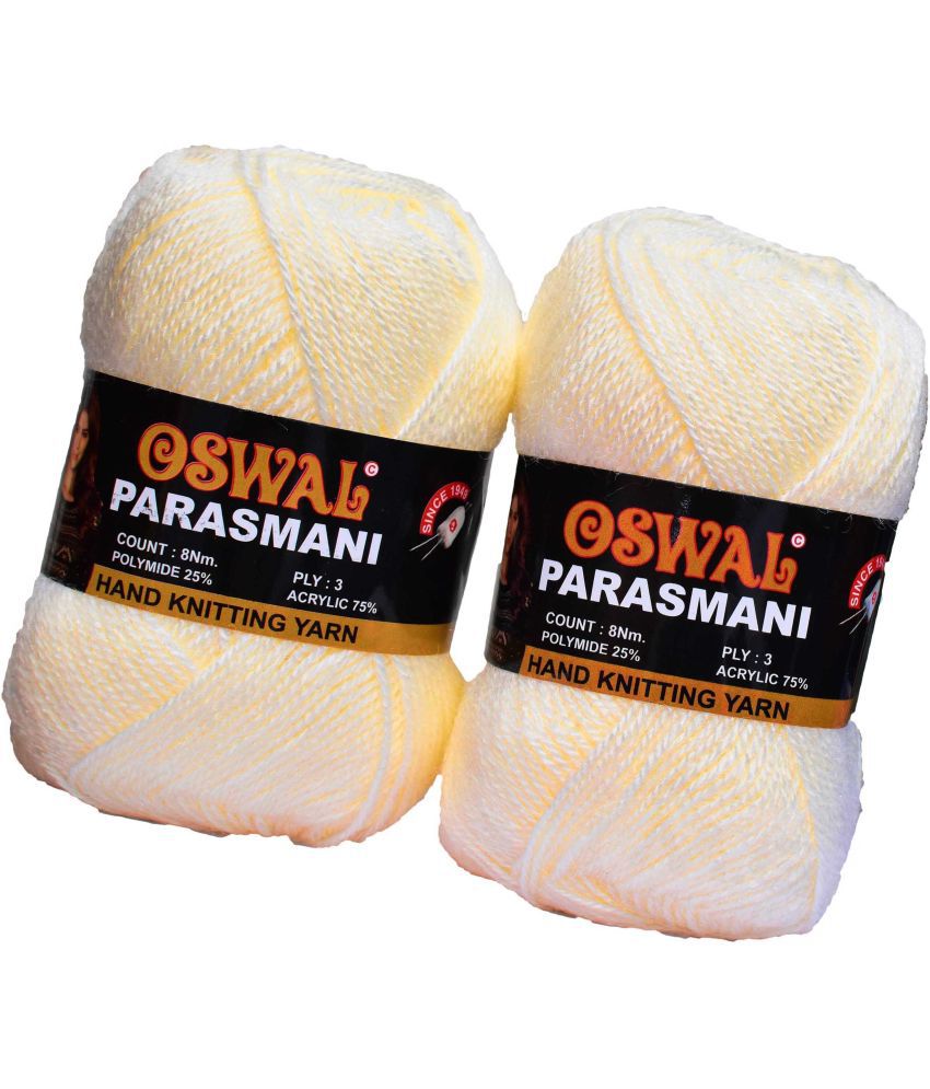     			Represents Oswal 3 Ply Knitting  Yarn Wool,  Cream 400 gm Art-EFI