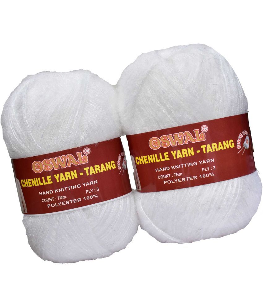     			Represents Oswal  3 Ply Knitting  Yarn Wool,  White 400 gm Art-HEJ