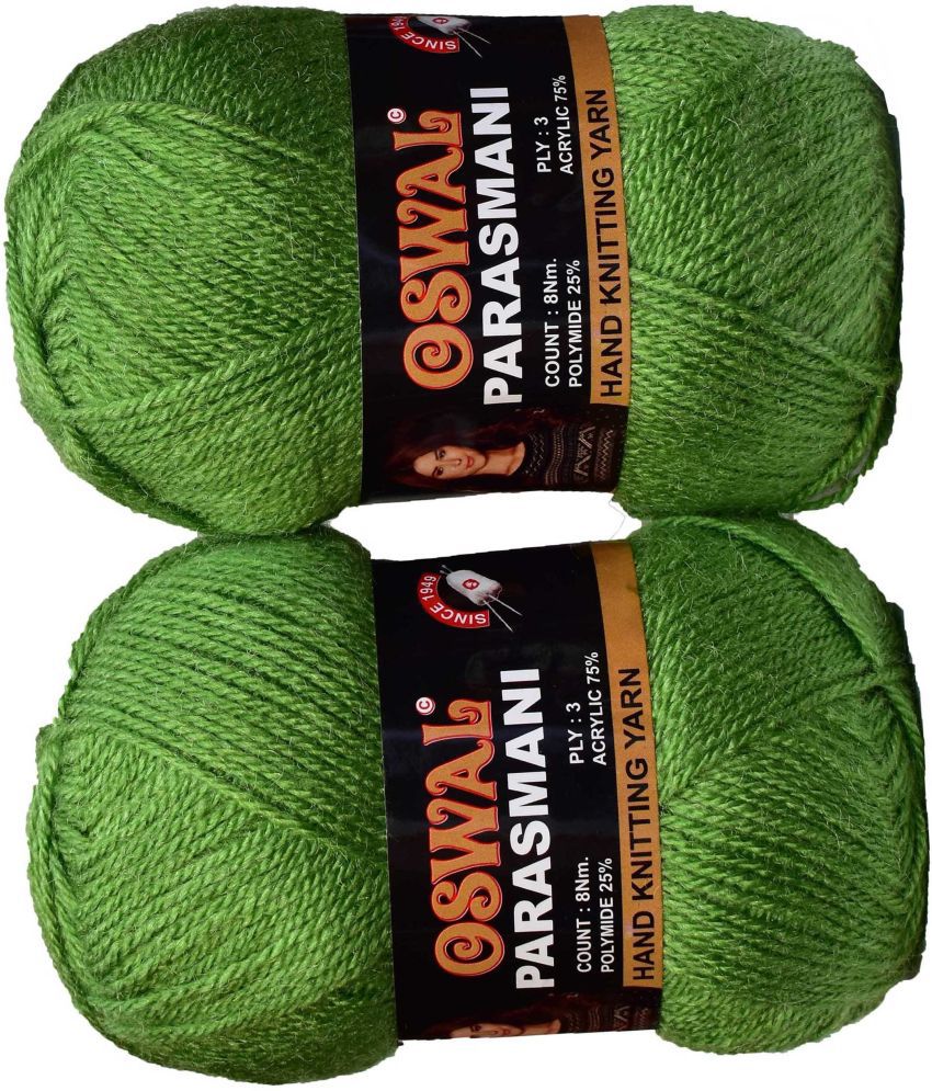     			Represents Oswal 3 Ply Knitting  Yarn Wool,  Light Green 300 gm Art-EHC