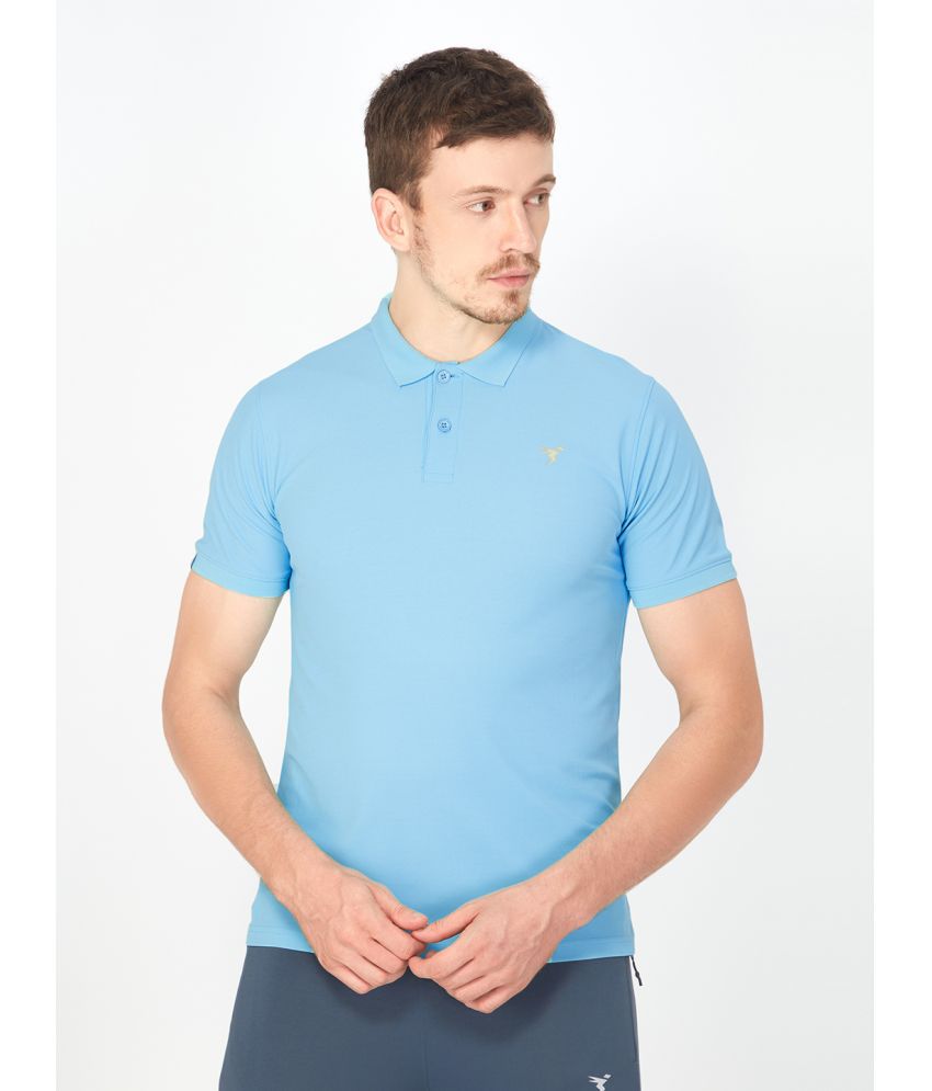     			Technosport Sky Blue Polyester Slim Fit Men's Sports Polo T-Shirt ( Pack of 1 )