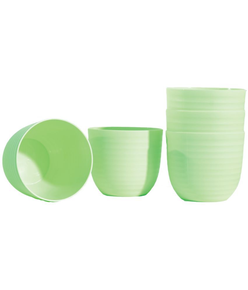     			UGAOO Green Plastic Pots ( Pack of 5 )