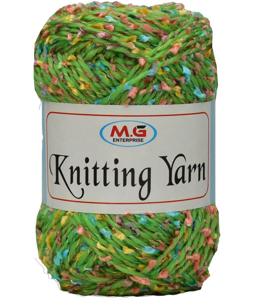     			Yarn Mala Ball  Apple Green 400 gms Wool Hank Hand knitting wool- Art-ADCG