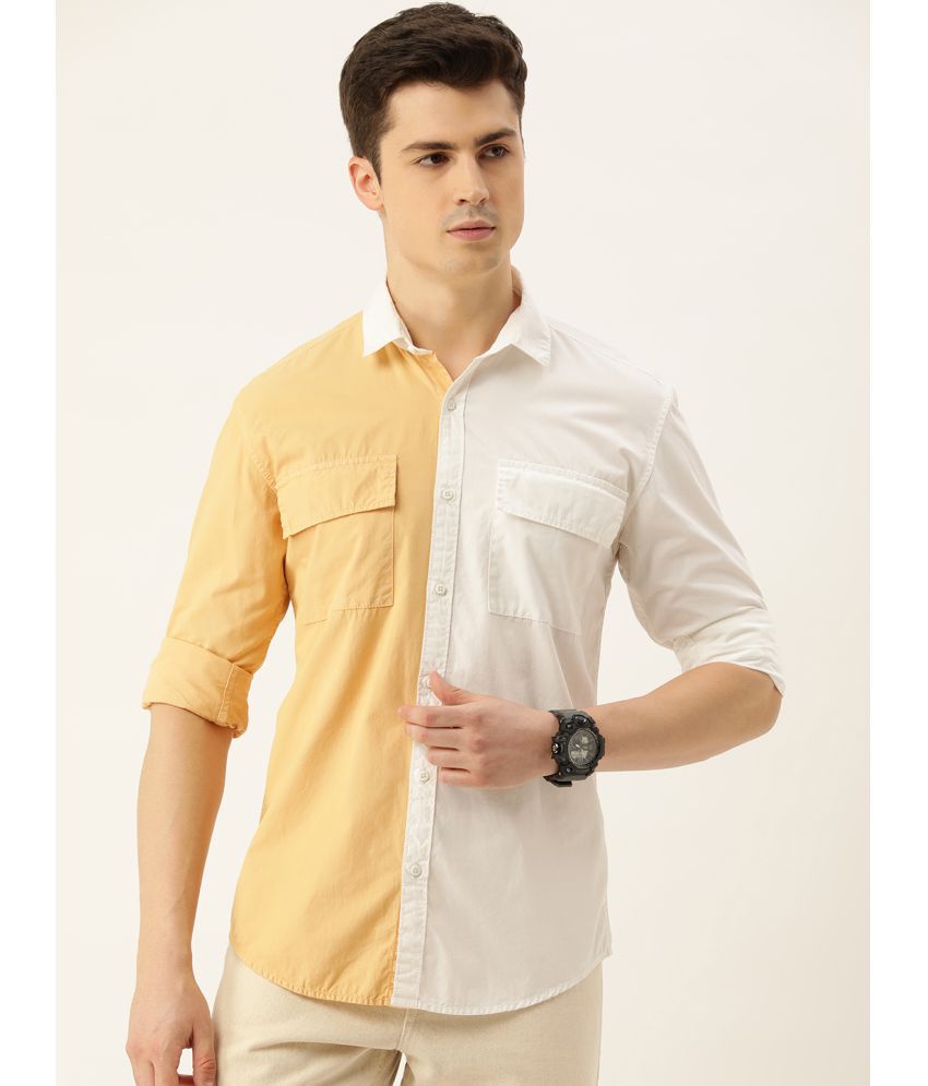     			Bene Kleed 100% Cotton Slim Fit Colorblock Full Sleeves Men's Casual Shirt - Beige ( Pack of 1 )