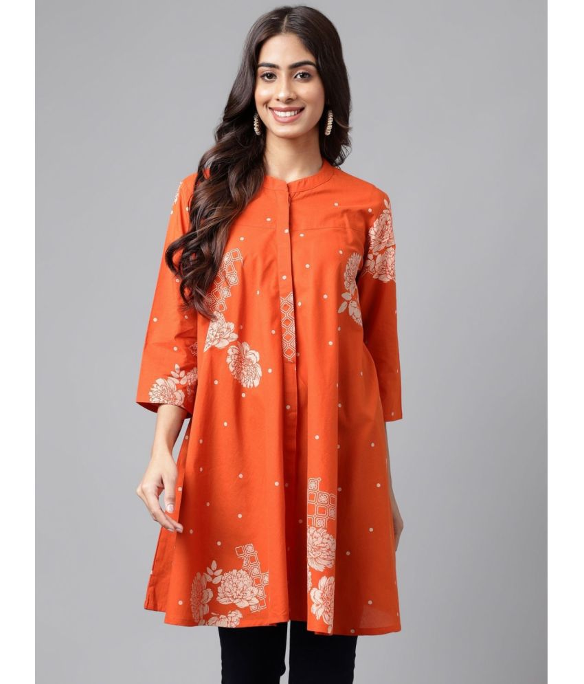     			Janasya Orange Cotton Women's Tunic ( Pack of 1 )