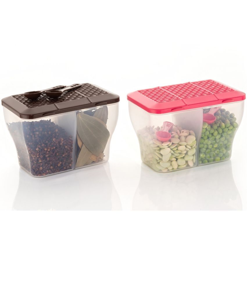     			MAGICSPOON Plastic Multicolor Multi-Purpose Container ( Set of 2 )