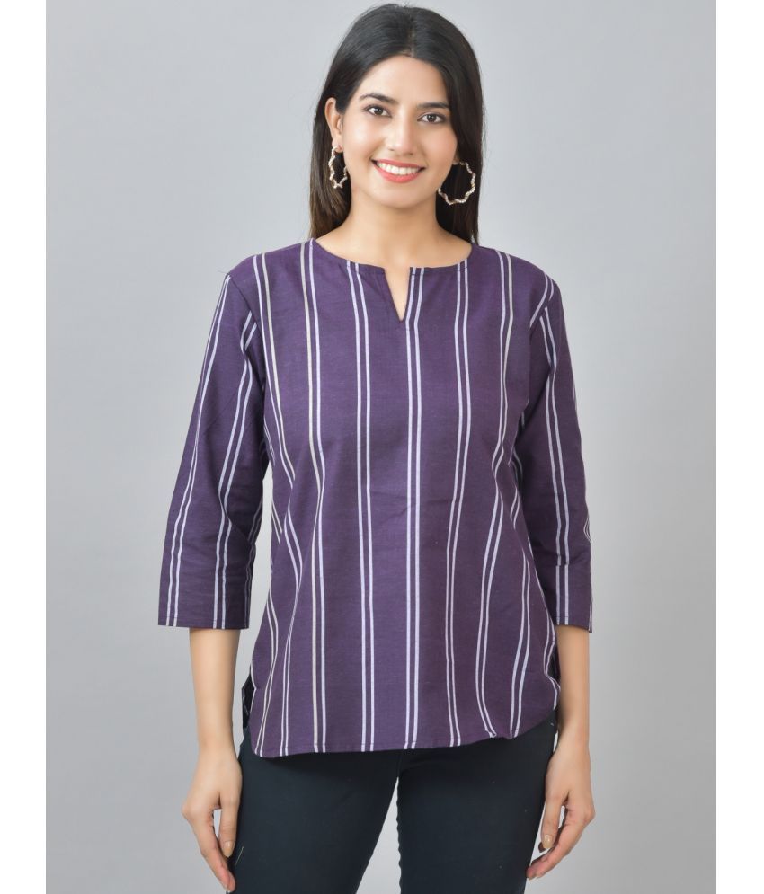     			QuaClo Purple Cotton Women's Tunic ( Pack of 1 )