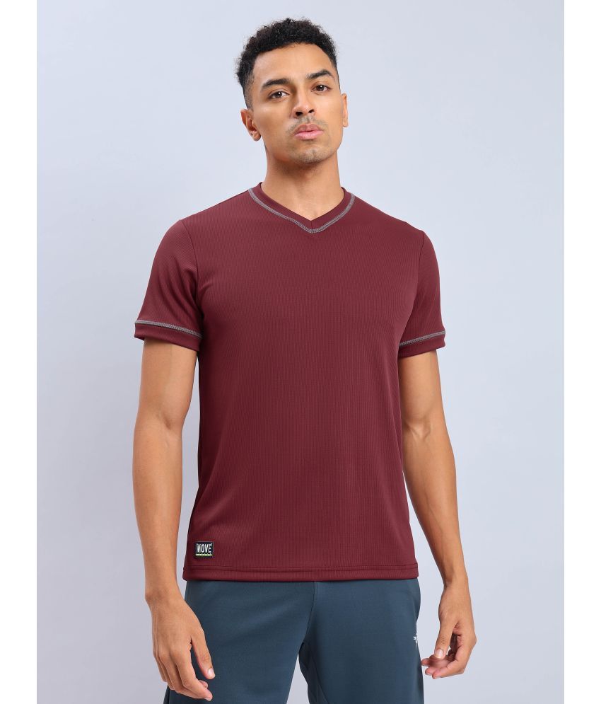     			Technosport Maroon Polyester Slim Fit Men's Sports T-Shirt ( Pack of 1 )