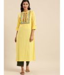 Varanga cotton Printed Straight Women's Kurti - Yellow ( Pack of 1 )