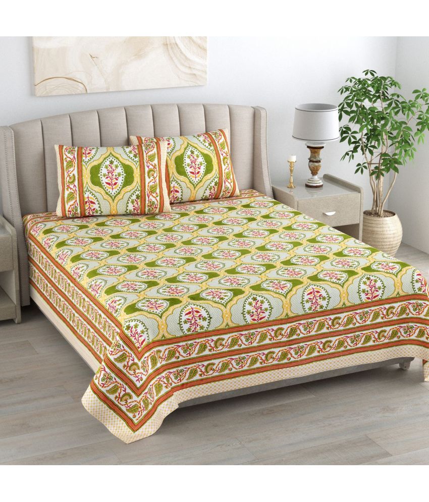     			Bombay Spreads Cotton King Size Bedsheet ( Beige )