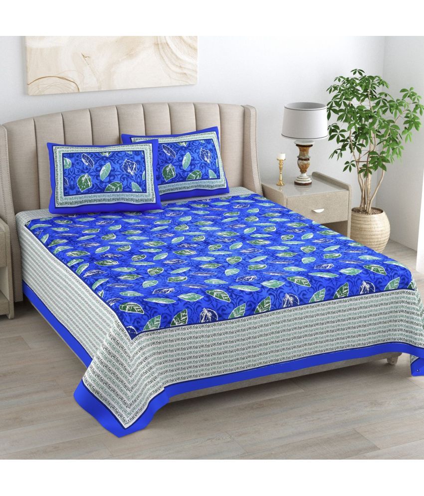     			Bombay Spreads Cotton King Size Bedsheet ( Blue )