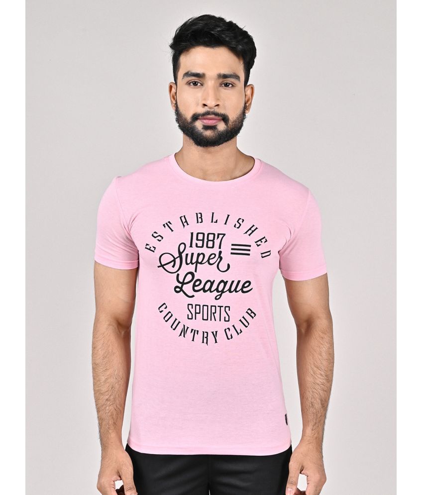     			GAME BEGINS Cotton Regular Fit Printed Half Sleeves Men's T-Shirt - Pink ( Pack of 1 )