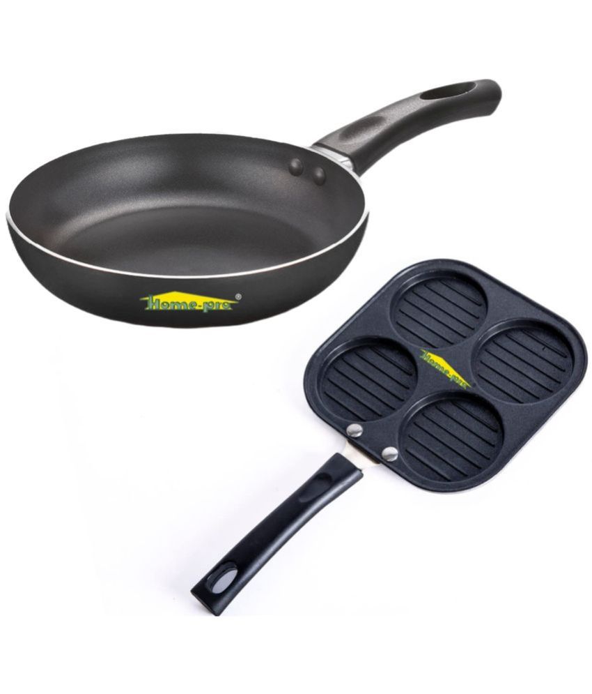     			HomePro Uttapam Fry Pan Black Aluminium Non-Stick Cookware Sets ( Set of 2 )