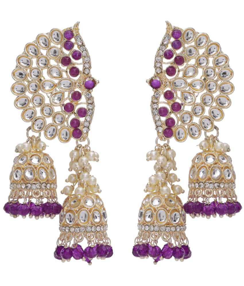     			Jiyanshi fashion Purple Jhumki Earrings ( Pack of 1 )