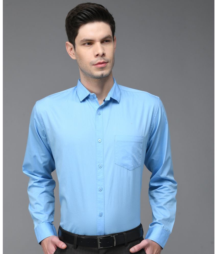     			KIBIT Cotton Slim Fit Full Sleeves Men's Formal Shirt - Blue ( Pack of 1 )