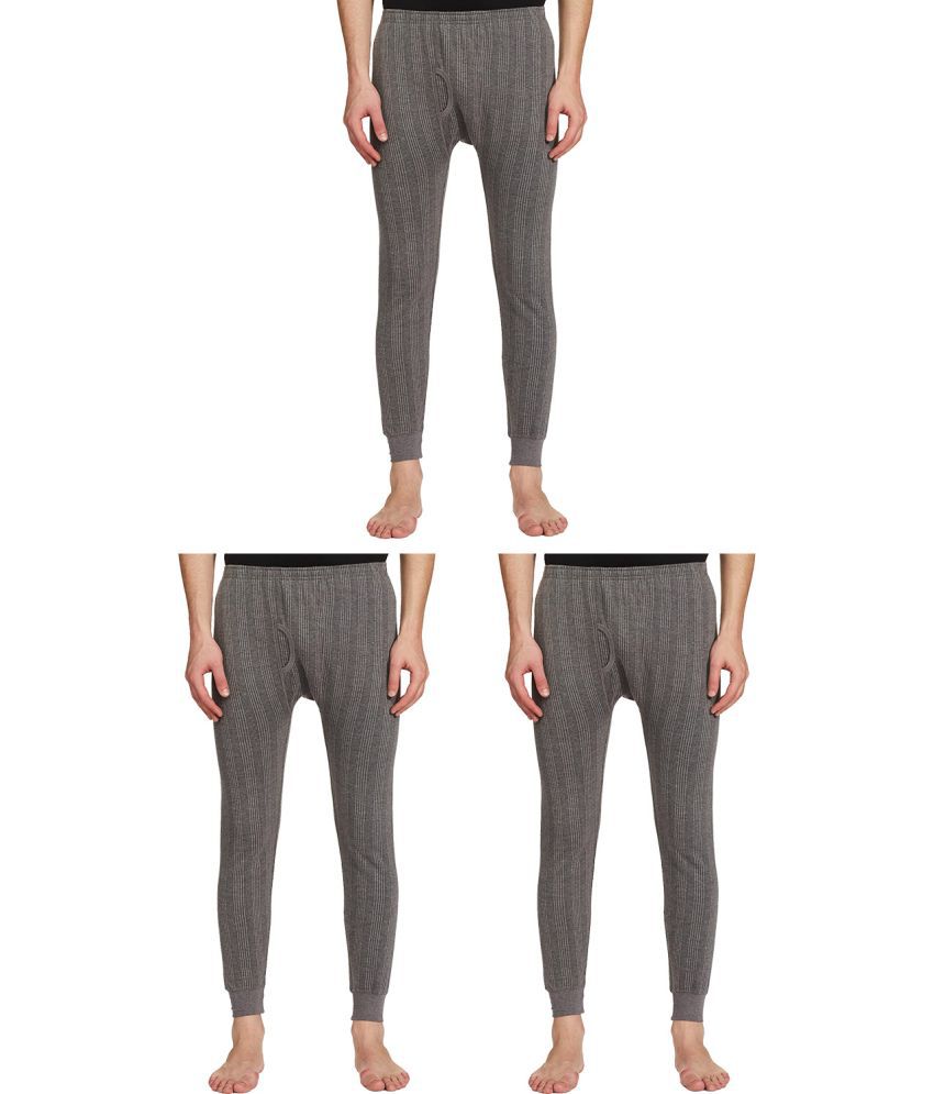     			Lux Inferno Charcoal Polyester Men's Thermal Bottoms ( Pack of 3 )