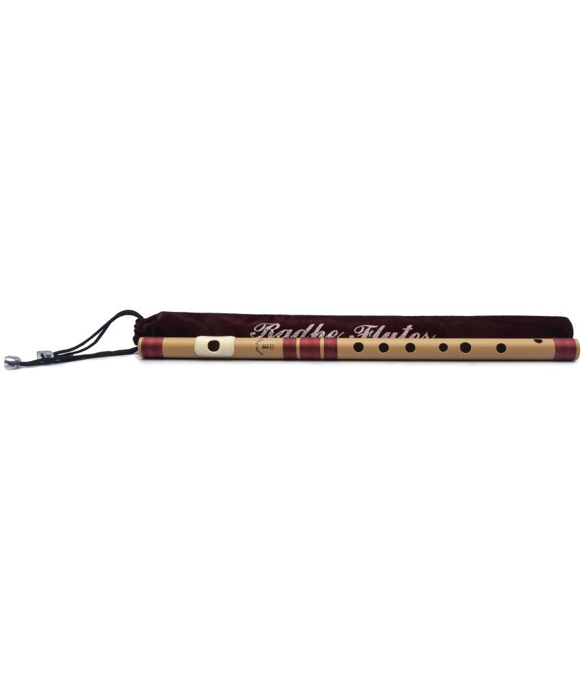     			Radhe Flutes PVC Fiber E Natural Bansuri Middle Octave Left Handed With Velvet Cover