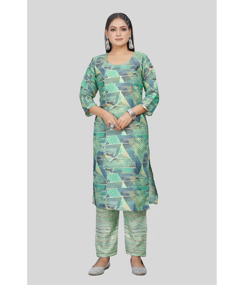     			Sanwariya Silks Cotton Blend Printed Straight Women's Kurti - Multicolor ( Pack of 1 )