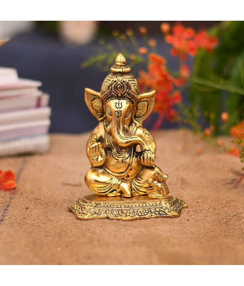     			TINUMS Brass Lord Ganesha Idol ( 18 cm )