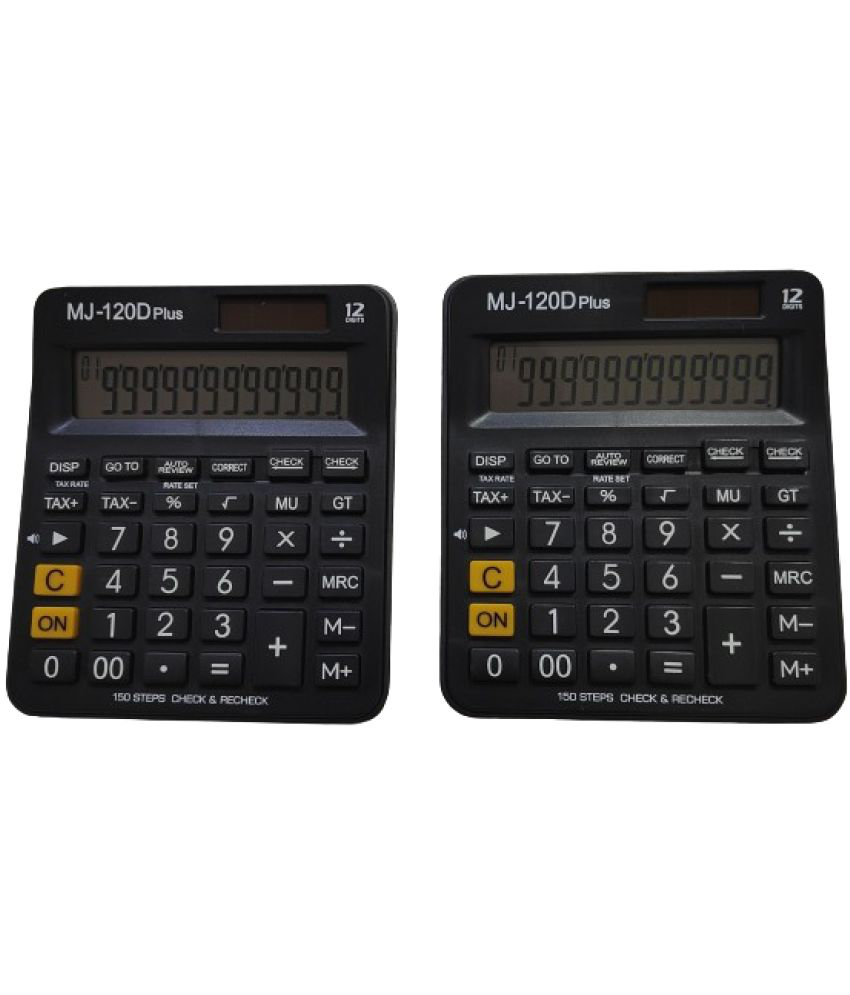     			2456Y- YESKART COMBO 2 PC MJ-120D PLUS-BK NEW VERSION  CALCULATOR 150 Steps Check & Correct 12 Digit Premium Desktop Calculator( PACK OF2)