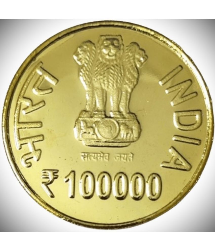     			Extremely Rare 100000 Rupee - Tatya Tope, Gold Plated Fantasy Token Memorial Coin