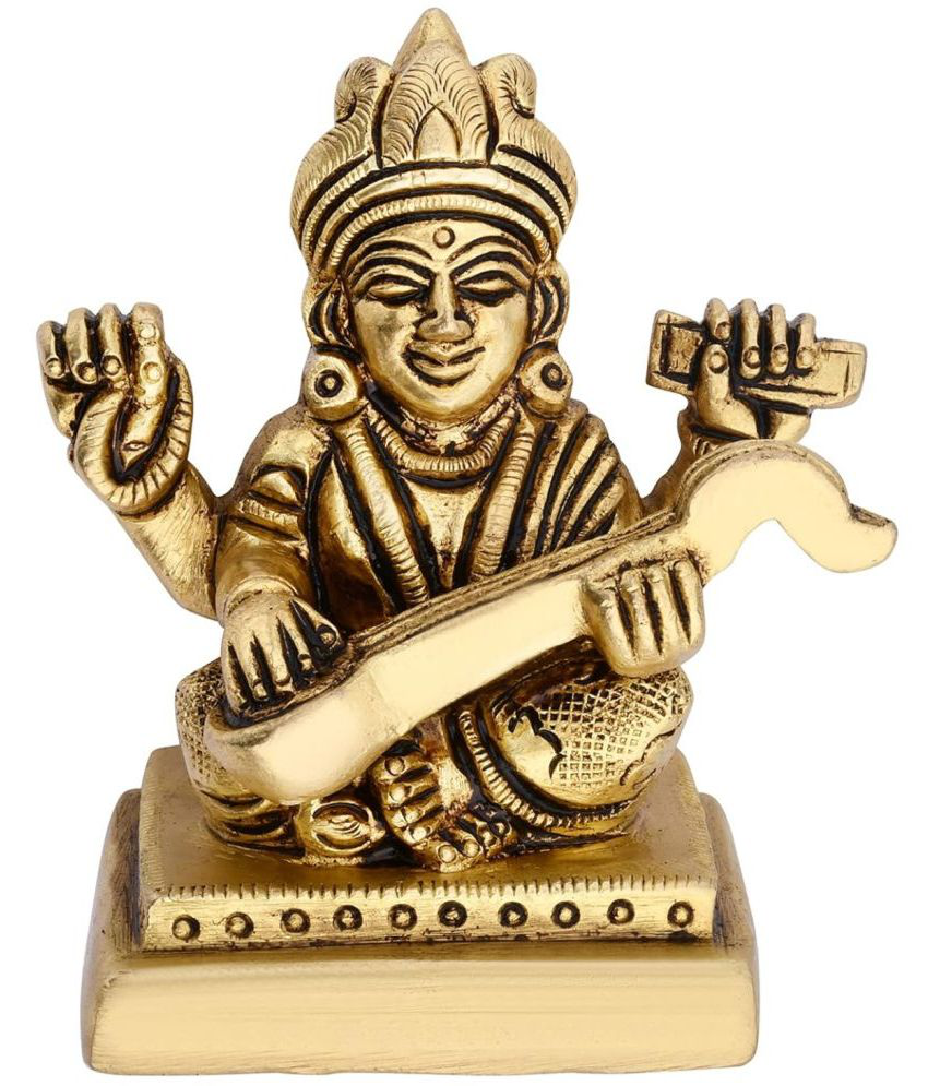     			Shreeyaash Brass Goddess Saraswati Idol ( 4 cm )