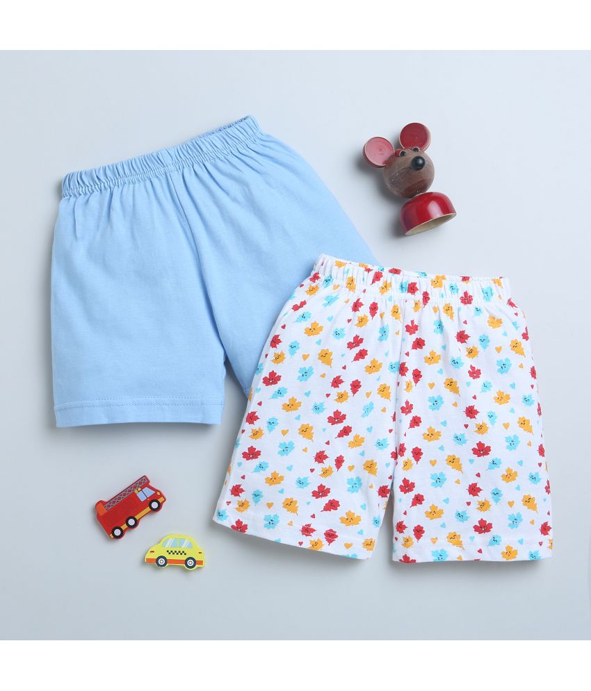    			BUMZEE - Sky Blue Cotton Boys Shorts ( Pack of 2 )