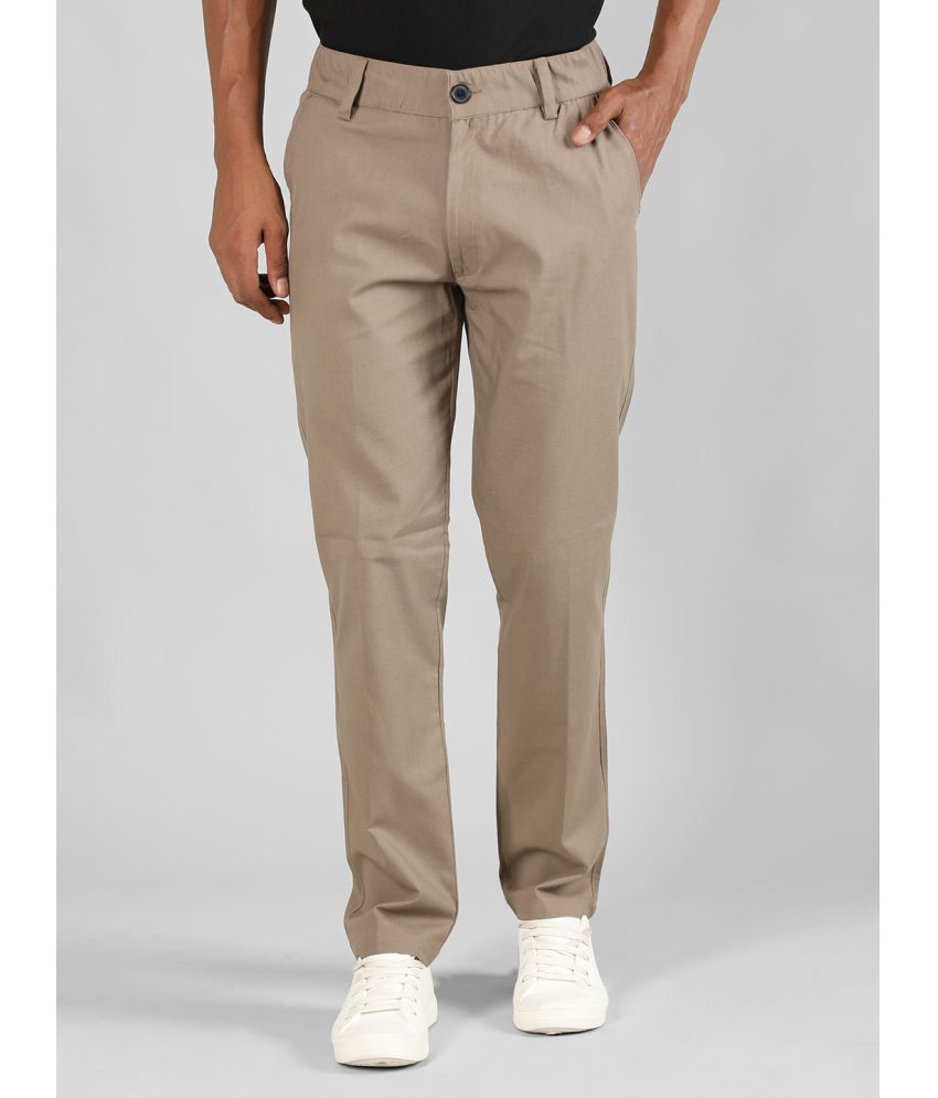     			Chkokko Regular Flat Men's Formal Trouser - Brown ( Pack of 1 )