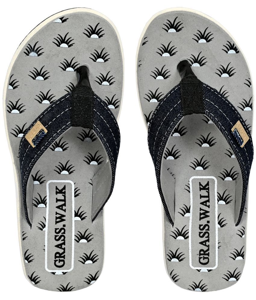     			GRASS WALK Grey Men's Thong Flip Flop