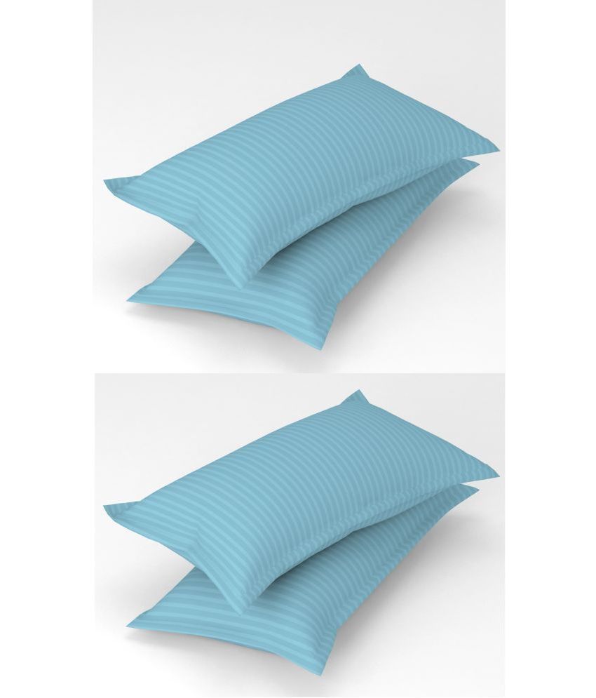     			Homefab India - Pack of 4 Microfiber Solid Standard Size Pillow Cover ( 66.04 cm(26) x 43.18 cm(17) ) - Aqua